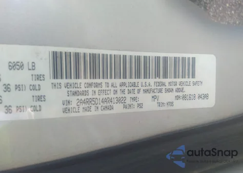 2010 Chrysler Town & Country Touring from USA, damaged, VIN 2A4RR5D14AR413022